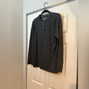 pd&c Charcoal Gray Long Sleeve Henley Shirt Men’s Small